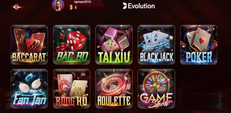 Evolution Livestream Tại ManClub Đỉnh Cao Sòng Bài Trực Tuyến Chinh Phục Những Chiến Thắng Vang Dội
