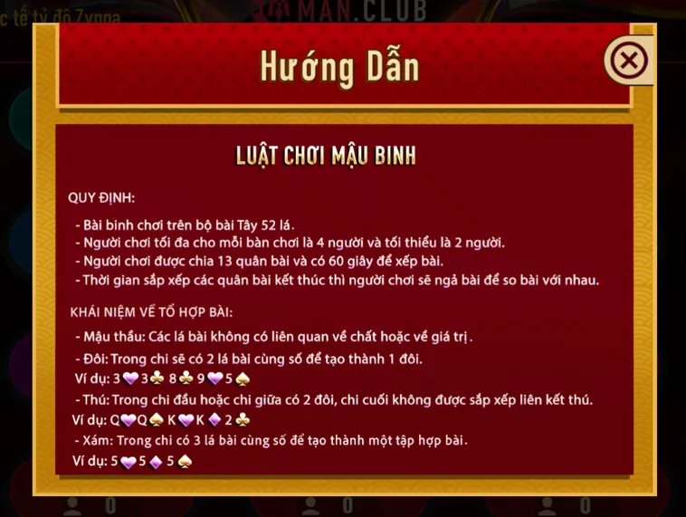 Mậu Binh Tại ManClub Đỉnh Cao Chiến Thuật Với Những Phần Thưởng Hấp Dẫn