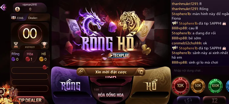 Rồng Hổ Livestream Tại ManClub Sảnh Cược Đỉnh Cao Với Tốc Độ Quay Thưởng Cực Nhanh